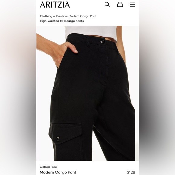 WILFRED FREE “High Waist Cargo Pants” in black - Picture 2 of 8